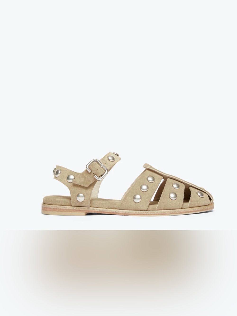 Freda Salvador Sera fisherman sandals in stucco suede with silver studs